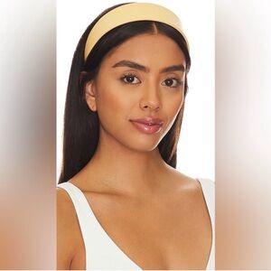 Lele Sadoughi Faux Leather Cher Headband - Camel / Gold